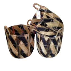 Three Stylish Round Mendong Baskets - A Trio That's Both Functional And Fabulous!