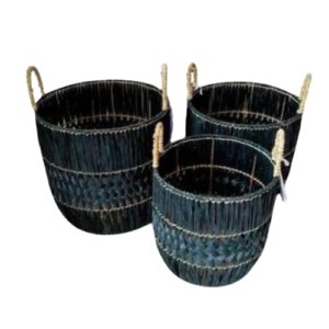 A Trio Of Charming Circular Baskets Crafted From Mendong Fibers