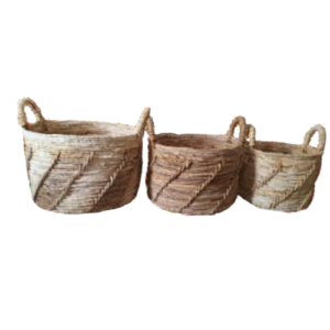 Set Your Space Apart With A Trio Of Charming, Circular Banana Bark Baskets!